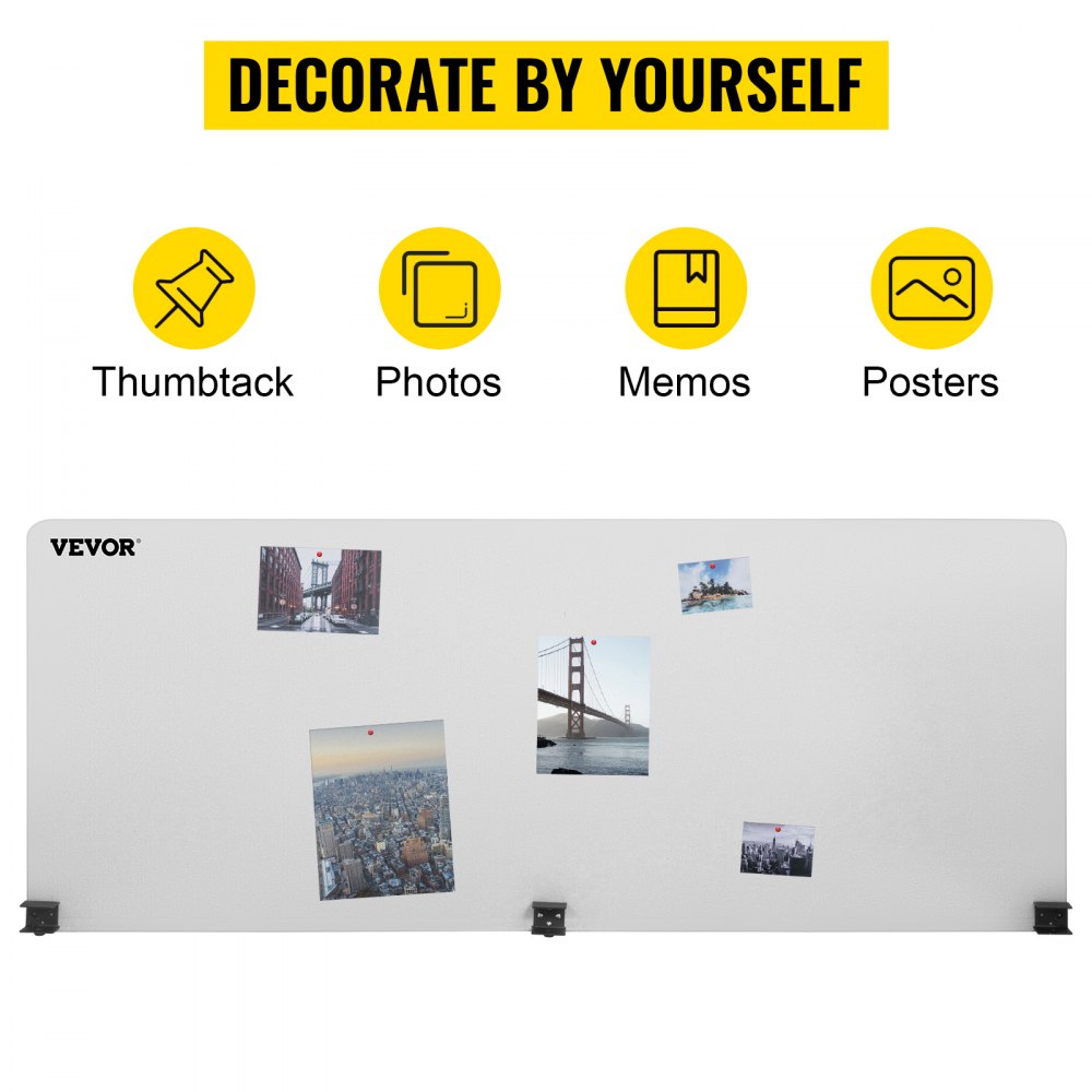 VEVOR Schreibtisch Sichtschutz 152,4x61x2cm Akustik Polyesterfaser Schreibtisch Trennwand Büro Grau Desktop Schallwand Reduzierung von 80% des Lärms ideal für Büros Klassenzimmer Cafés Blau