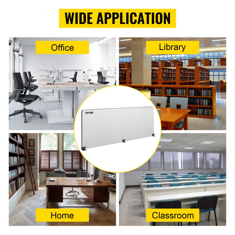 VEVOR Schreibtisch Sichtschutz 152,4x61x2cm Akustik Polyesterfaser Schreibtisch Trennwand Büro Grau Desktop Schallwand Reduzierung von 80% des Lärms ideal für Büros Klassenzimmer Cafés Blau