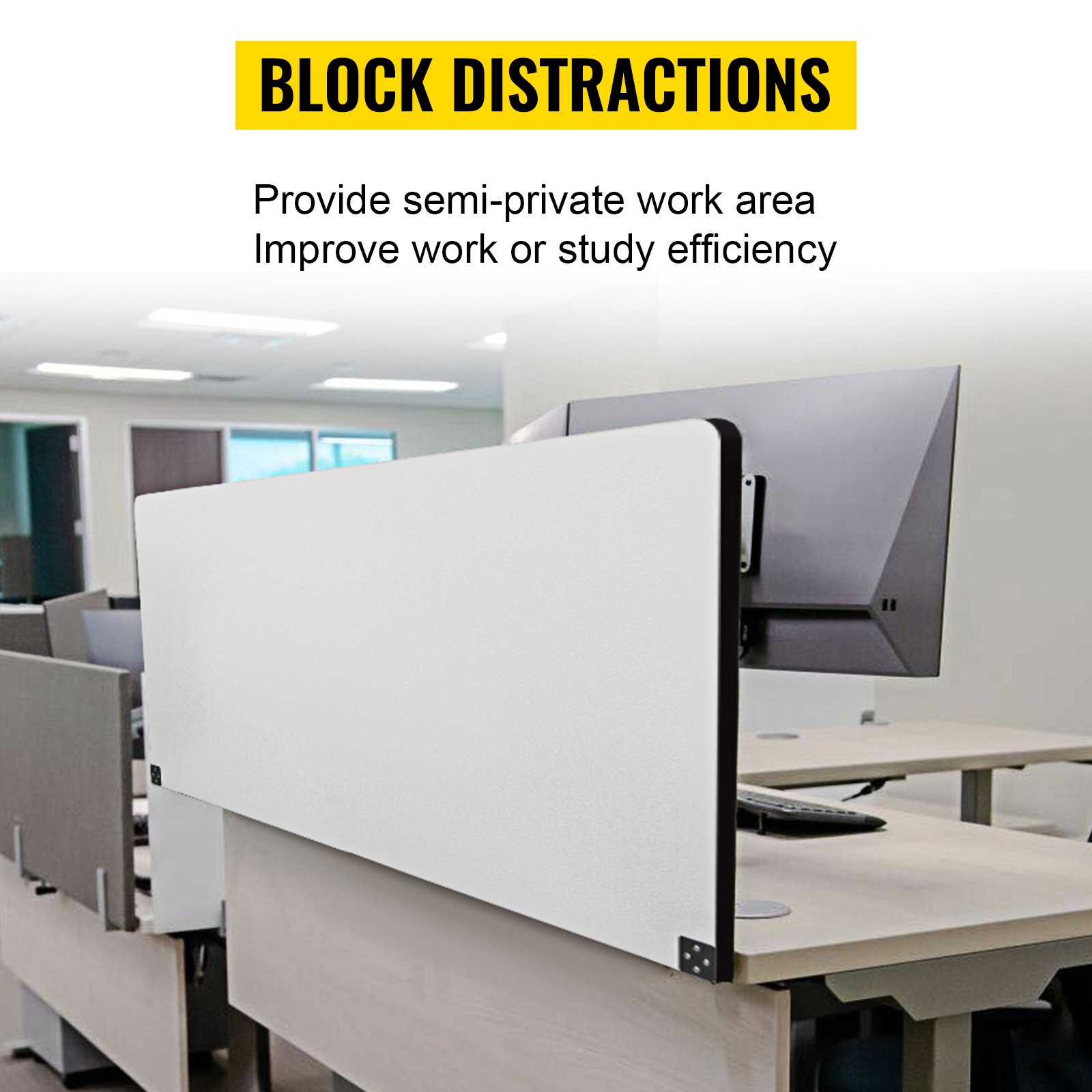 VEVOR Schreibtisch Sichtschutz 152,4x61x2cm Akustik Polyesterfaser Schreibtisch Trennwand Büro Grau Desktop Schallwand Reduzierung von 80% des Lärms ideal für Büros Klassenzimmer Cafés Blau