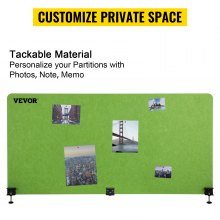 VEVOR Schreibtisch Sichtschutz Polyesterfaser Akustik Tischtrennwand 20mm dick Schreibtisch Trennwand Grün Tischtrennwand Ein 152x61cm + Zwei 61x61cm Paneele Ideal für Büro Bibliothek Klassenzimmer