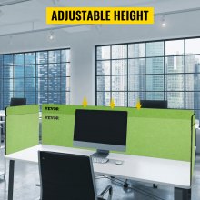 VEVOR Schreibtisch Sichtschutz Polyesterfaser Akustik Tischtrennwand 20mm dick Schreibtisch Trennwand Grün Tischtrennwand Ein 152x61cm + Zwei 61x61cm Paneele Ideal für Büro Bibliothek Klassenzimmer