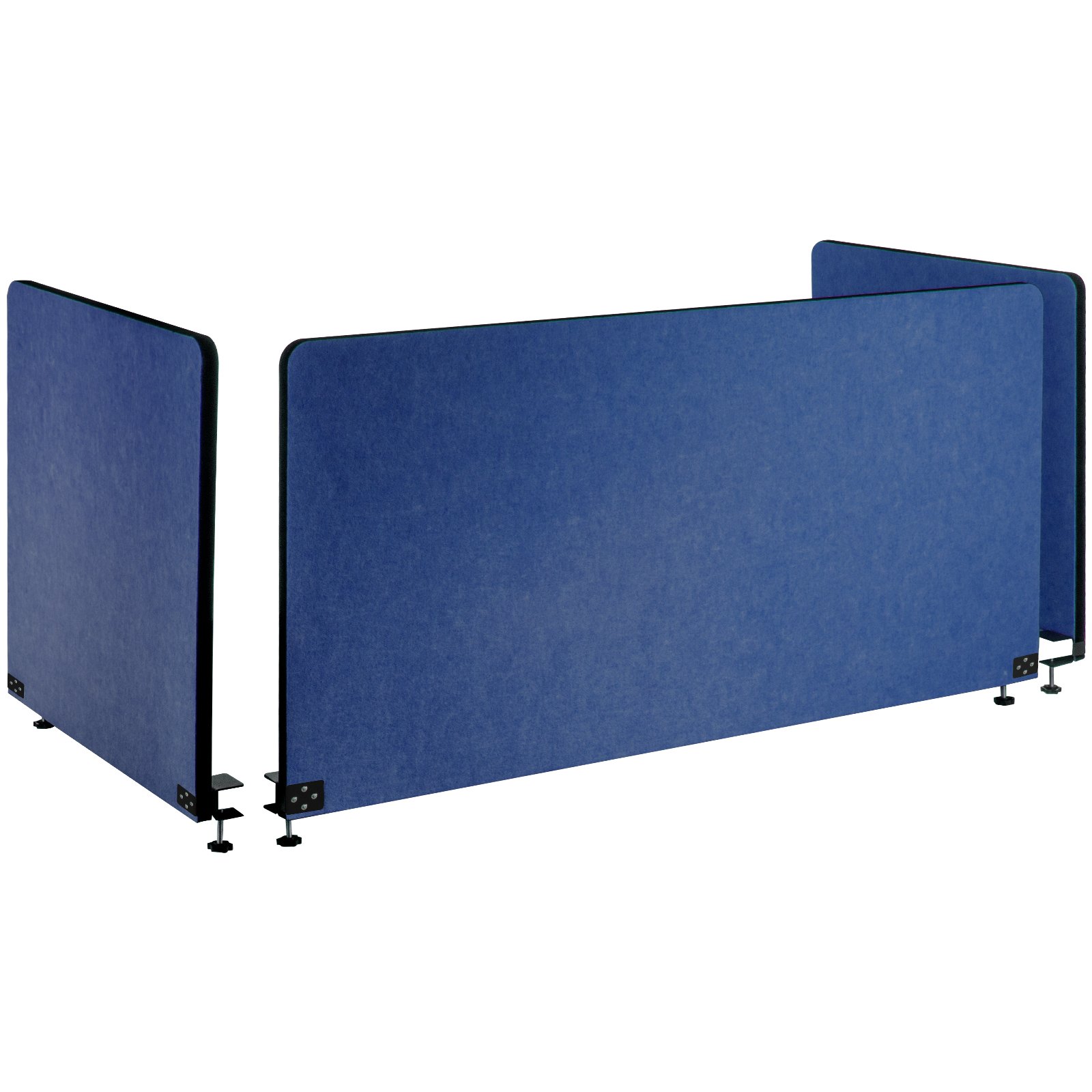 VEVOR Schreibtisch Sichtschutz EIN 152x61cm Zwei 61x61cm Akustik Tischtrennwand Stahlblau Schreibtisch Trennwand Büro ca. 20mm dick Akustik Trennwand Geeignet für 10 bis 35 mm Schreibtischplatte