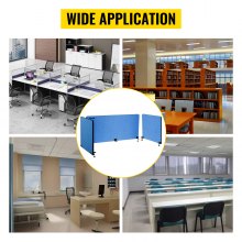 VEVOR Tischtrennwand Polyesterfaser Akustik Schreibtisch Sichtschutz 20mm dick Schreibtisch Trennwand Marineblauer Passend für 10-35mm Tischplatte Schallwand Ideal für Büro Bibliothek Klassenzimmer