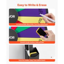 VEVOR Glücksrad Drehrad (61 cm) 14 Slots Glücksrad mit Ständer, Lotteriespiele Gewinn-Roulette mit Tafelschwamm & 2 Markern, 6 Farben, Spinning Prize Wheel ideal für Party Kneipe Messe