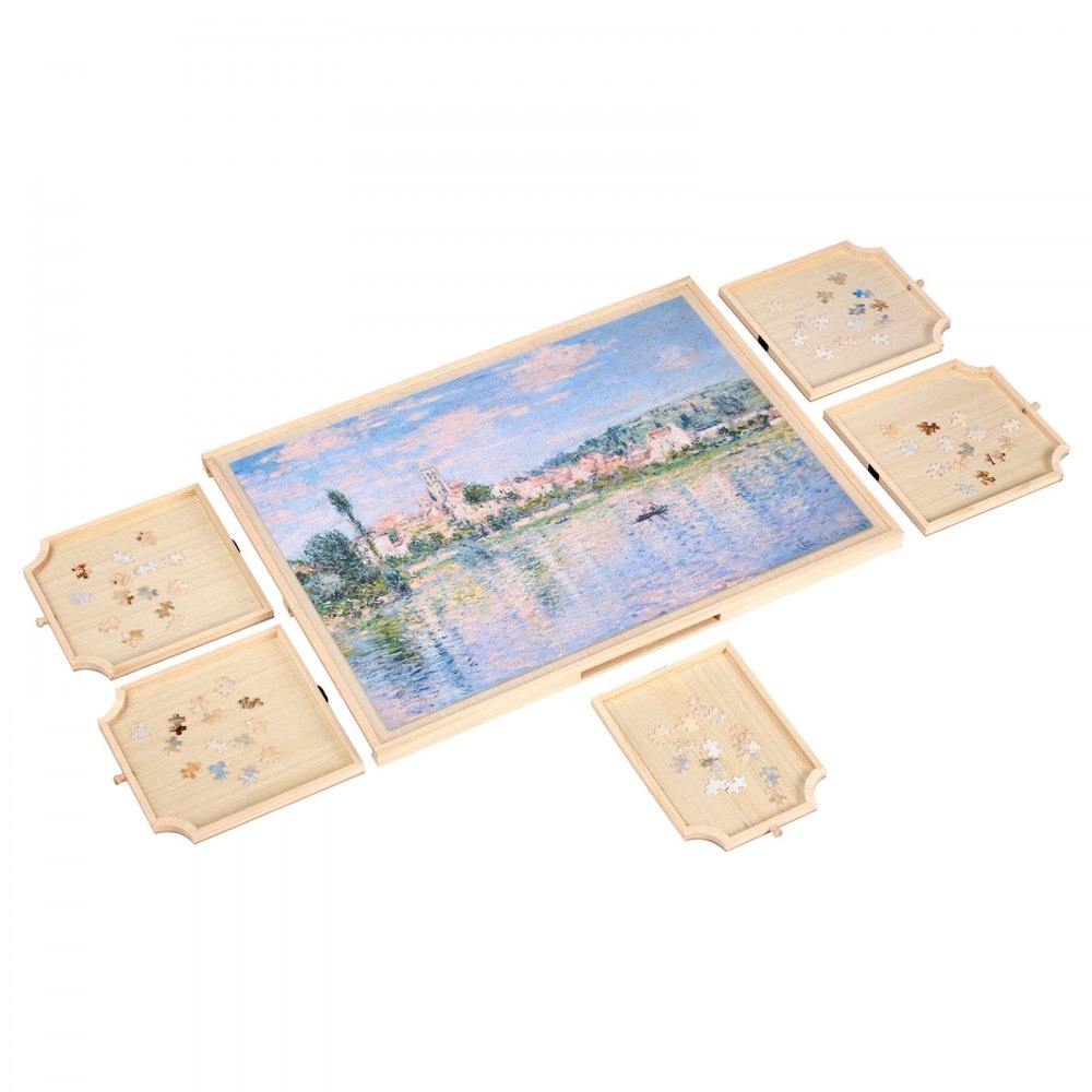 VEVOR 1000-teiliges drehbares Puzzlebrett mit 5 Schubladen & Abdeckung, tragbarer Puzzletisch (736 x 535 mm), Puzzle-Zubehör für Erwachsene, Puzzle-Organizer-Aufbewahrungssystem Puzzle Boards
