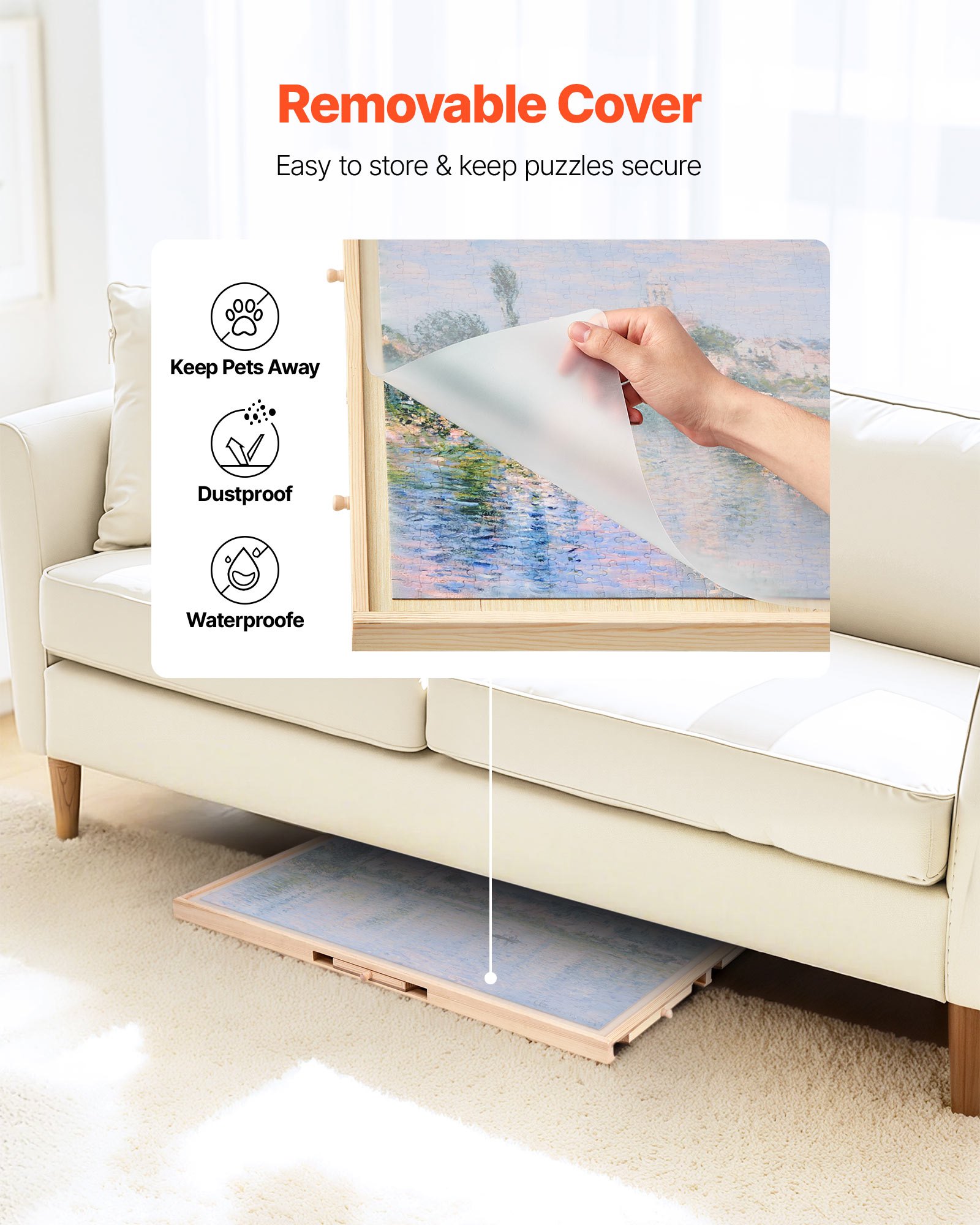 VEVOR 1000-teiliges drehbares Puzzlebrett mit 5 Schubladen & Abdeckung, tragbarer Puzzletisch (736 x 535 mm), Puzzle-Zubehör für Erwachsene, Puzzle-Organizer-Aufbewahrungssystem Puzzle Boards