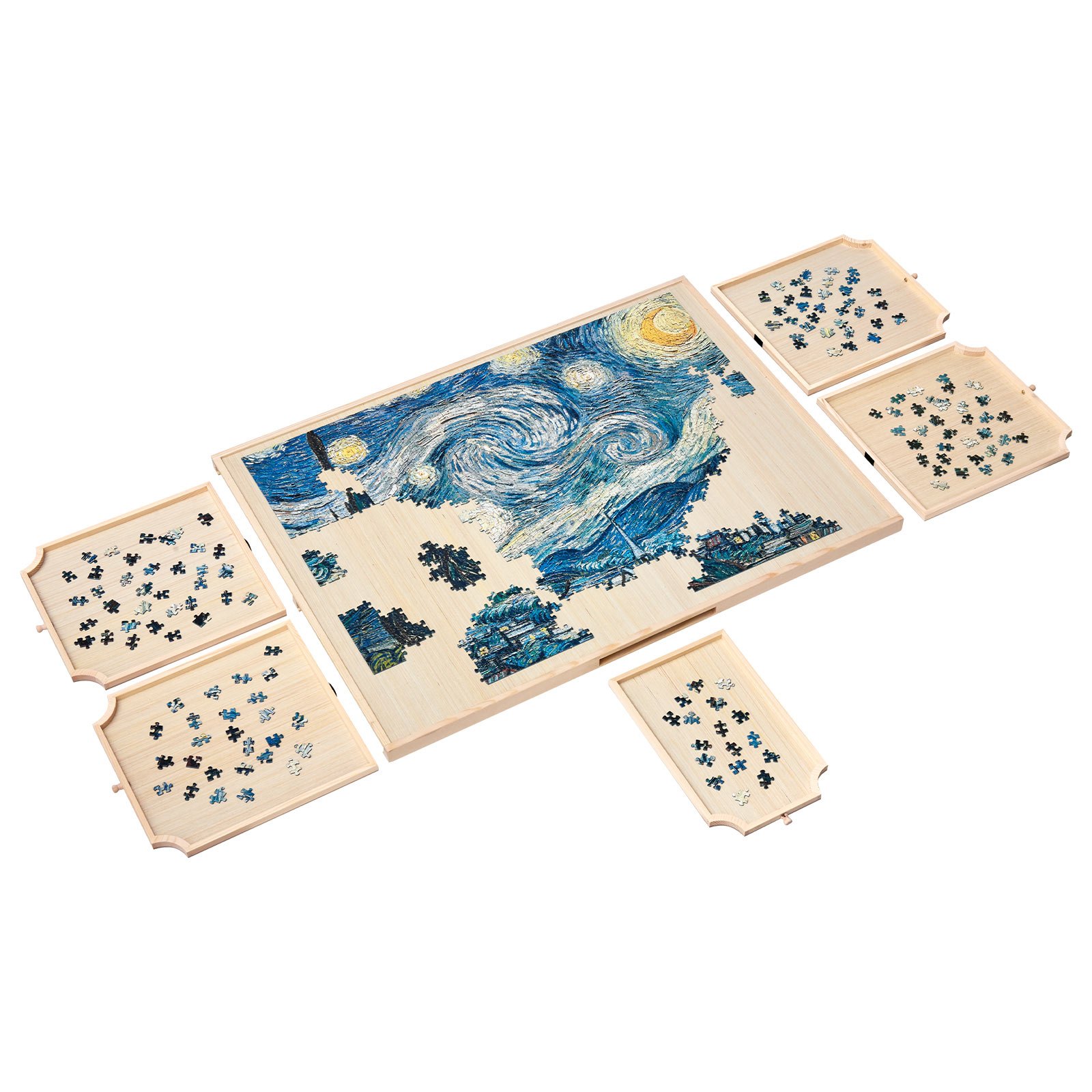VEVOR 1500-teiliges drehbares Puzzlebrett mit 5 Schubladen & Abdeckung, tragbarer Puzzletisch (890 x 660 x 30 mm), Puzzle-Zubehör für Erwachsene, Puzzle-Organizer-Aufbewahrungssystem Puzzle Boards