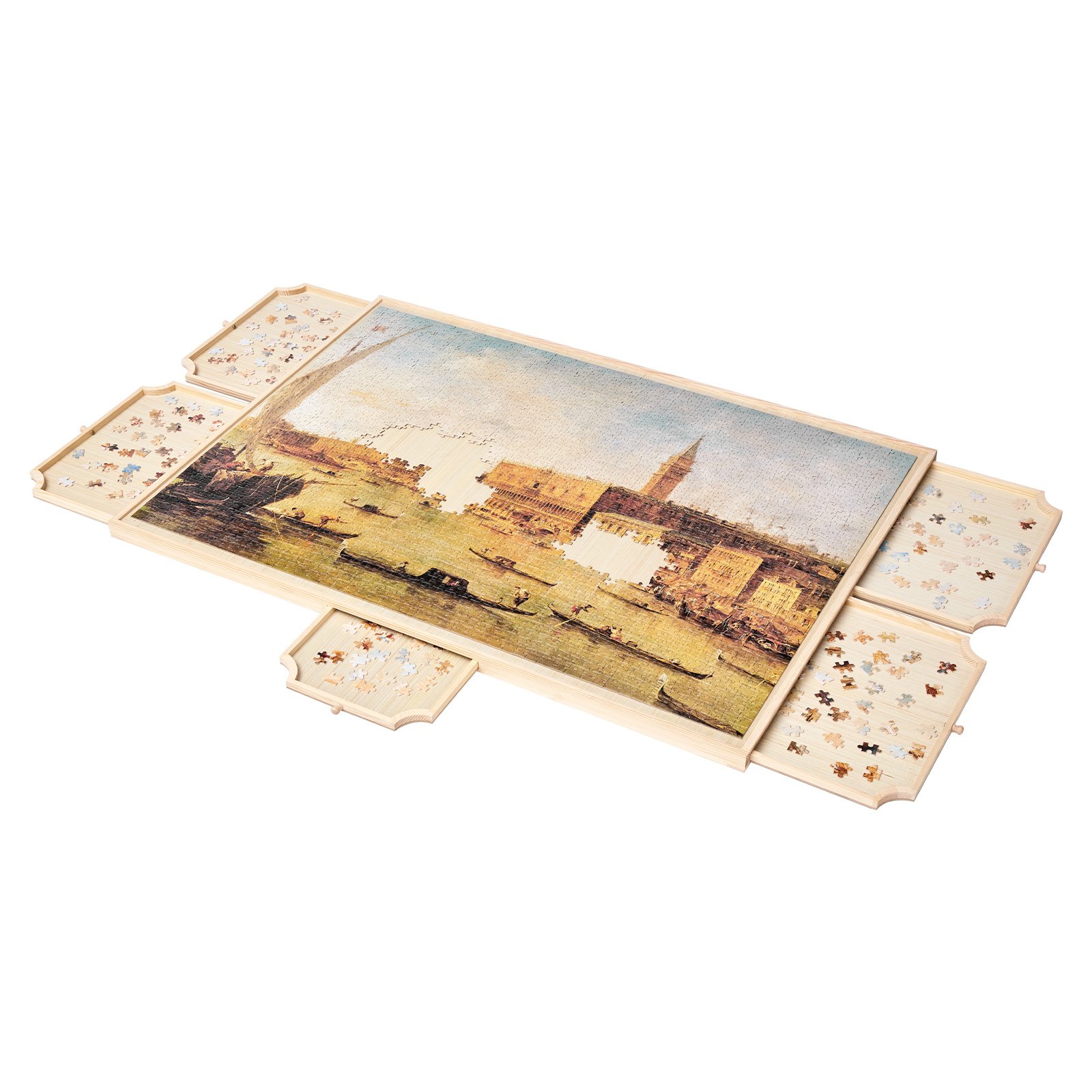 VEVOR 2000-teiliges drehbares Puzzlebrett mit 5 Schubladen & Abdeckung, tragbarer Puzzletisch (1045 x 763 x 36 mm), Puzzle-Zubehör für Erwachsene, Puzzle-Organizer-Aufbewahrungssystem Puzzle Boards