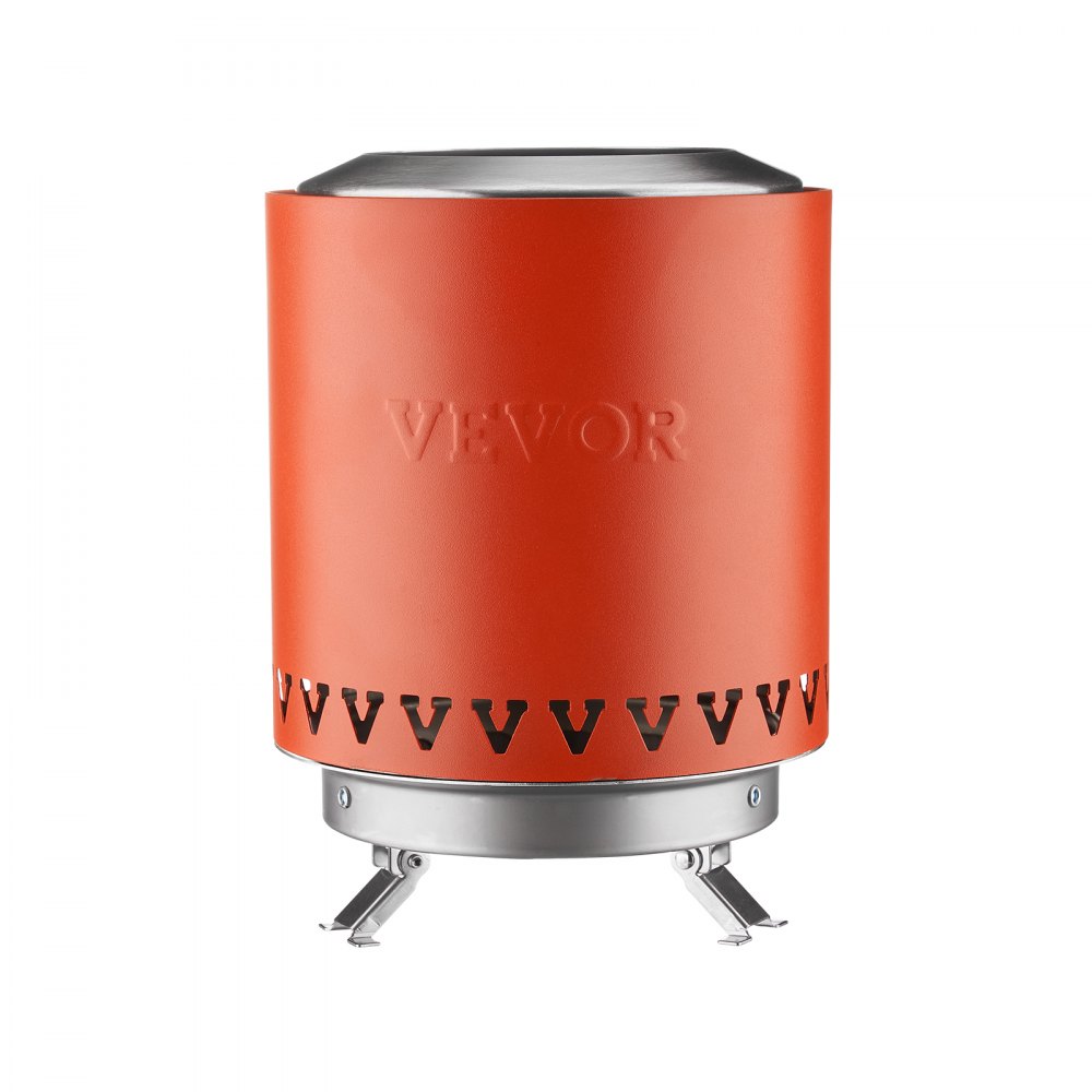 VEVOR Feuerstelle, Φ150x205mm Tischkamin für drinnen & draußen, tragbarer Reibebrenner, Smores-Maker mit Ständer, mit Holz oder Pellets befeuert, Feuerschale für Camping, Terrasse, Zylinder, Rot