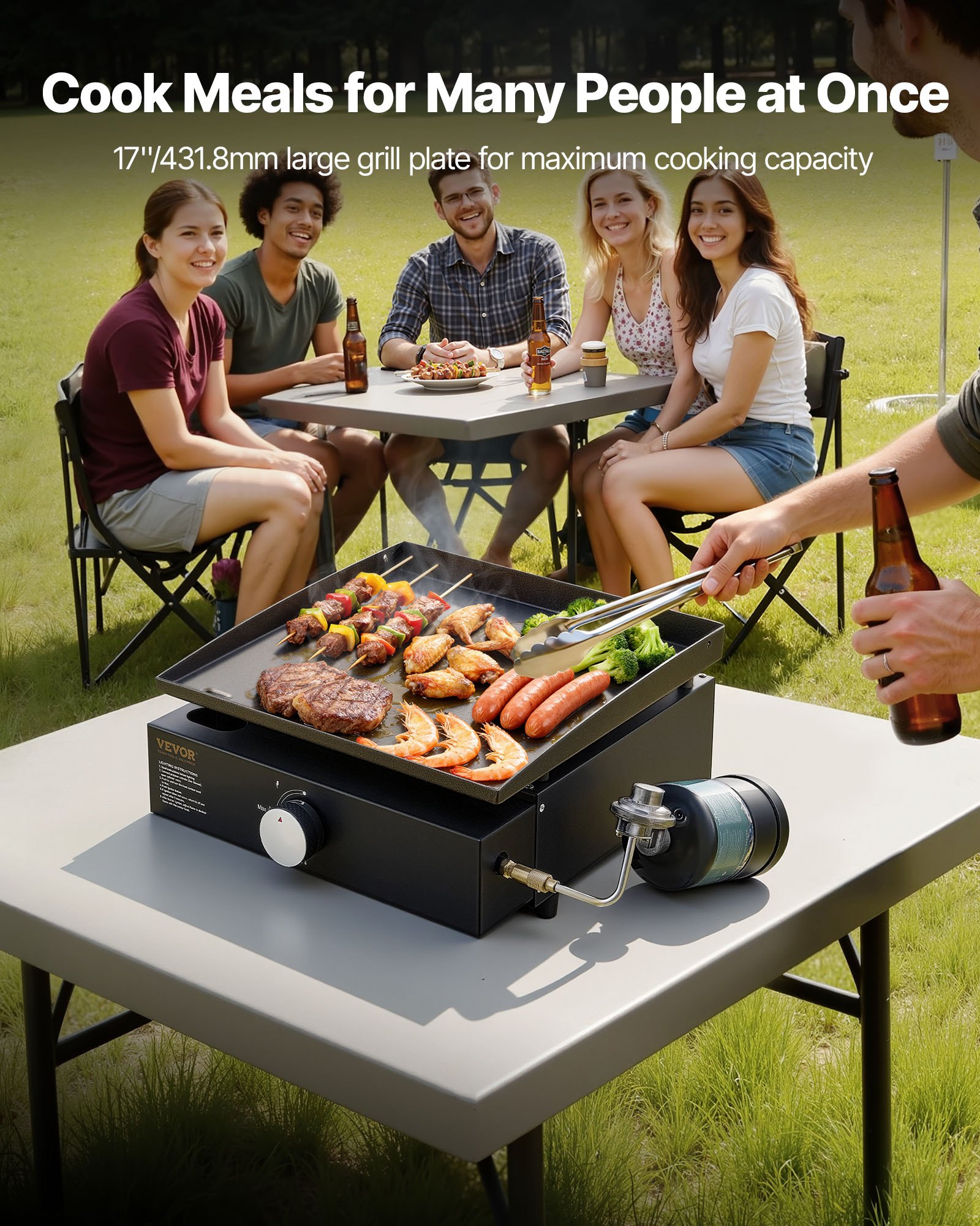 VEVOR Arbeitsplatte für gewerbliche Gasgrills, flache Grillplatte, Restaurant