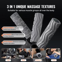 VEVOR Schaumstoffrolle, elektrische Massagerolle mit 5 Geschwindigkeiten, 400 mm wiederaufladbare Muskelrolle mit 3 Vibrationsmodi, Faszienrolle aus hochdichtem EVA-Schaum für tiefes Gewebe