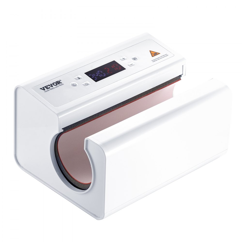 VEVOR automatische Hitzepresse, Tassen Hitzepresse für 325 bis 887 ml Sublimationsbecher, Tumbler-Presse mit Klebeband und Handschuh, Temperatur- und Zeiteinstellung, für Becher, Tassen, Weiß