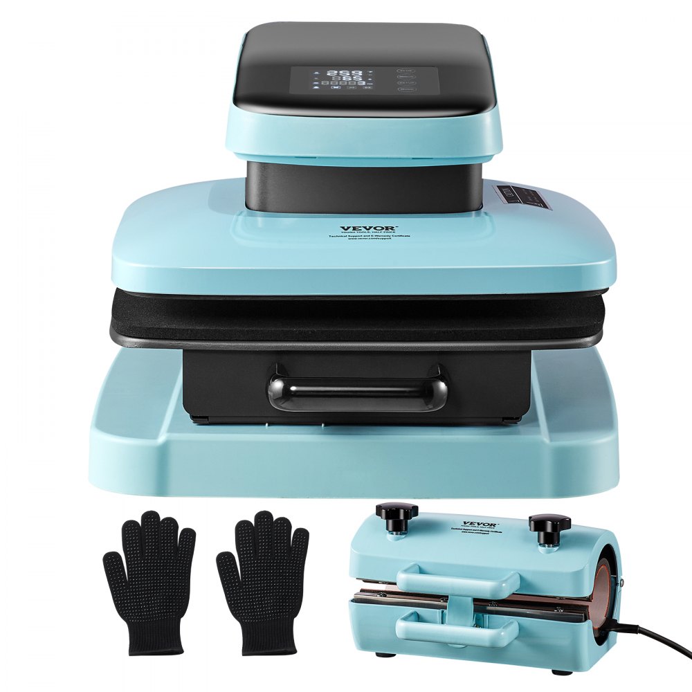 VEVOR Automatisches Hitzepressmaschinen-Set, Tumbler-Presse 2-in-1, 381 x 381 mm intelligente T-Shirt-Presse mit automatischer Entriegelung, Tumbler-Presse für 312-850 g Tumbler