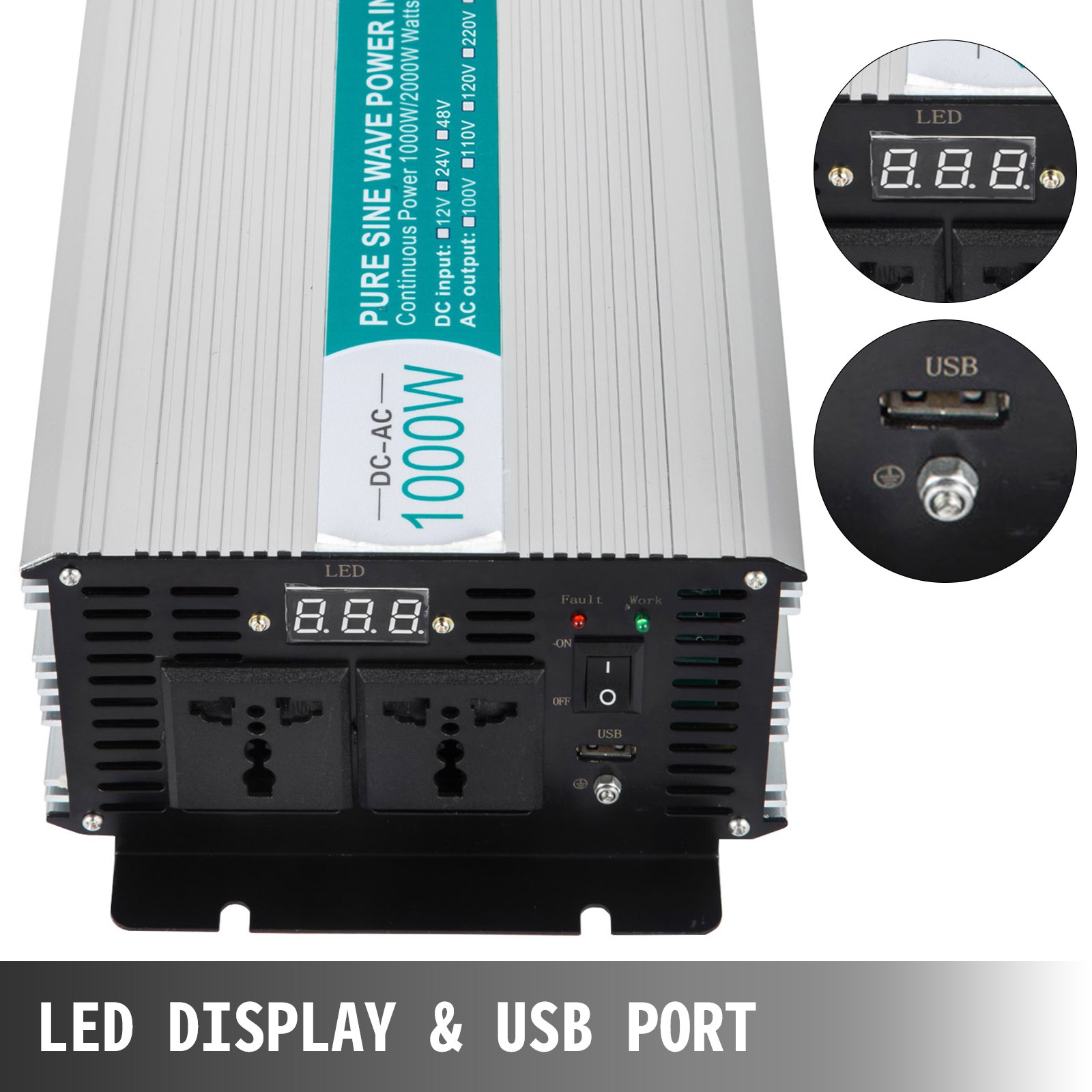 Spannungswandler 24v 1000w 2000w Stromwandler Solar Inverter Wechselrichter Lkw