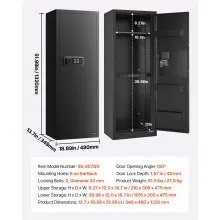 VEVOR Gewehrschrank Langwaffenschrank Gewehrtresor für 6-8 Gewehre, feuerfester Gewehrtresor mit 3 Munitionsfächern & 2 verstellbaren Regalen, Waffenschrank mit Schlüssel & Passwortschloss