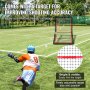 VEVOR Lacrosse-Rebounder für den Hinterhof, 1,5 x 2,1 m großes Volleyball-Rücksprungnetz, Pitchback-Throwback-Baseball-Softball-Return-Trainingsbildschirm, verstellbarer Winkel, Schießübungs-Trainingswand mit Zielscheibe