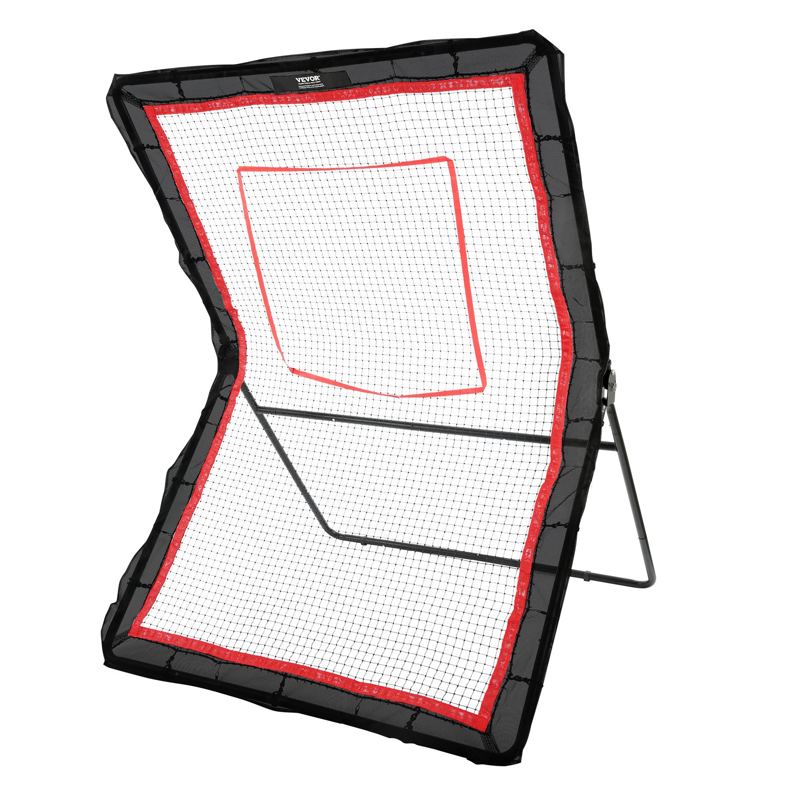 VEVOR Lacrosse-Rebounder für den Hinterhof, 1,5 x 2,1 m großes Volleyball-Rücksprungnetz, Pitchback-Throwback-Baseball-Softball-Return-Trainingsbildschirm, verstellbarer Winkel, Schießübungs-Trainingswand mit Zielscheibe