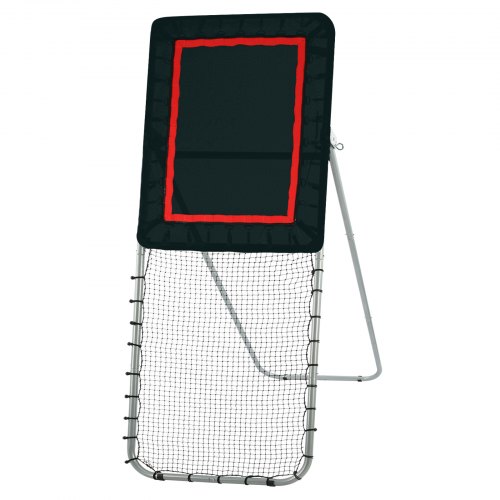 VEVOR zusammenklappbarer Lacrosse-Rebounder für den Hinterhof, 90 x 240 cm großes Volleyball-Rücksprungnetz, Pitchback-Throwback-Baseball-Softball-Return-Trainingsschirm, verstellbarer Winkel, Schießü