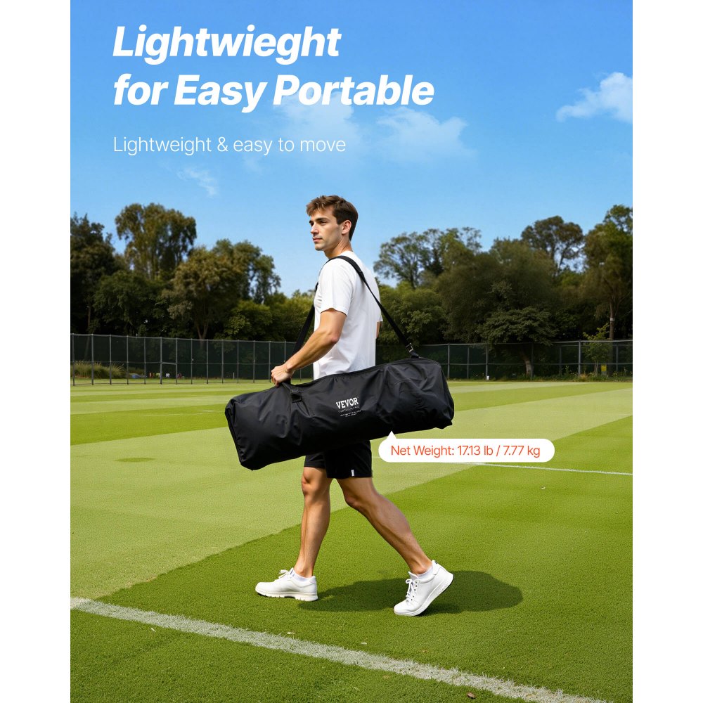 VEVOR Lacrosse-Tor, 6' x 6' Lacrosse-Netz, tragbares Lacrosse-Tor mit Tragetasche, Glasfaserstange, Hinterhof-Lacrosse-Trainingsausrüstung, einfach aufzubauendes College-Tor, perfekt für das Training