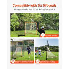 VEVOR Hockeytor Lacrosse-Tor (360 x 279 cm) großes Lacrosse-Netz mit erweiterter Abdeckung, schnell und einfach aufzubauende Ausrüstung für Garten, komplettes Zubehör-Trainingsnetz (nur Netz)