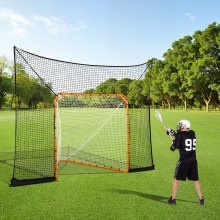 VEVOR Hockeytor Lacrosse-Tor (360 x 279 cm) großes Lacrosse-Netz mit erweiterter Abdeckung, schnell und einfach aufzubauende Ausrüstung für Garten, komplettes Zubehör-Trainingsnetz (nur Netz)