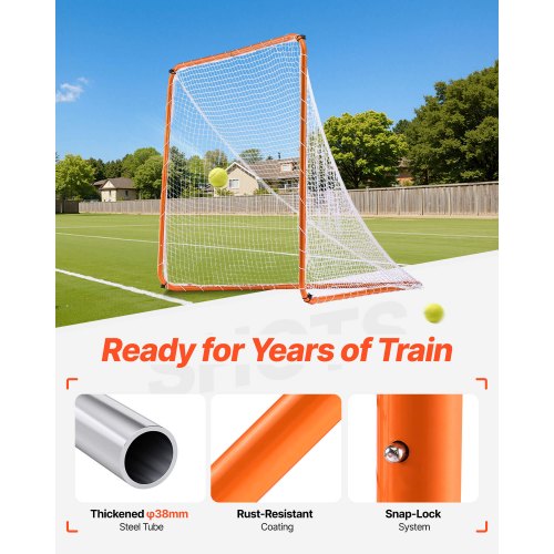 Lacrosse-Tor, 6' X 6' Lacrosse-Netz, Stahlrahmen-Lacrosse-Trainingsausrüstung Für Den Hinterhof, Tragbares Lacrosse-Tor Mit Tragetasche, Schneller Und Einfacher Aufbau, Perfekt Für Das Training | DE