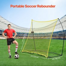 VEVORFußball-Rebounder Tragbares Fußball-Trainernetz Tragbare Tasche 7x7 Fuß