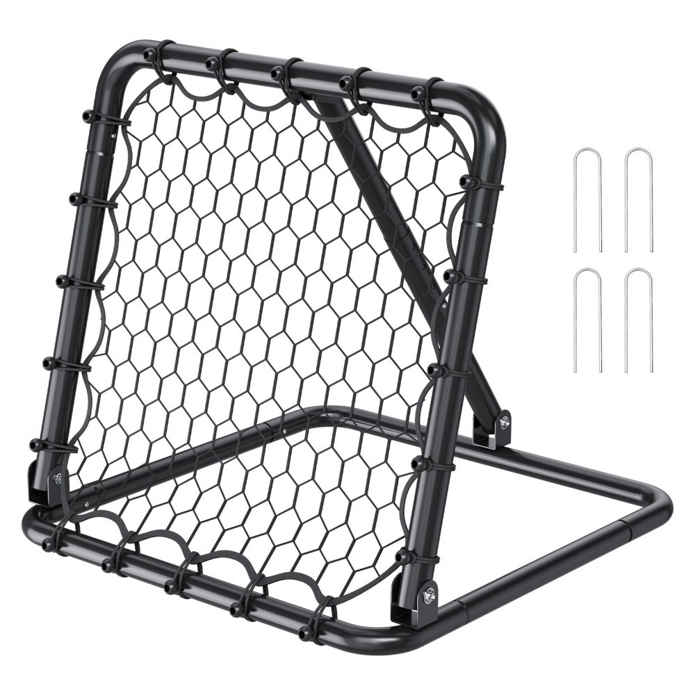 VEVOR Fußball-Rebounder Rückprallnetz Kick-Back 34 x 34 Zoll tragbare Fußball-Trainingsgeschenke, Tornetz mit vollständig einstellbaren Winkeln, Hilfsmittel und Ausrüstung für alle Altersgruppen
