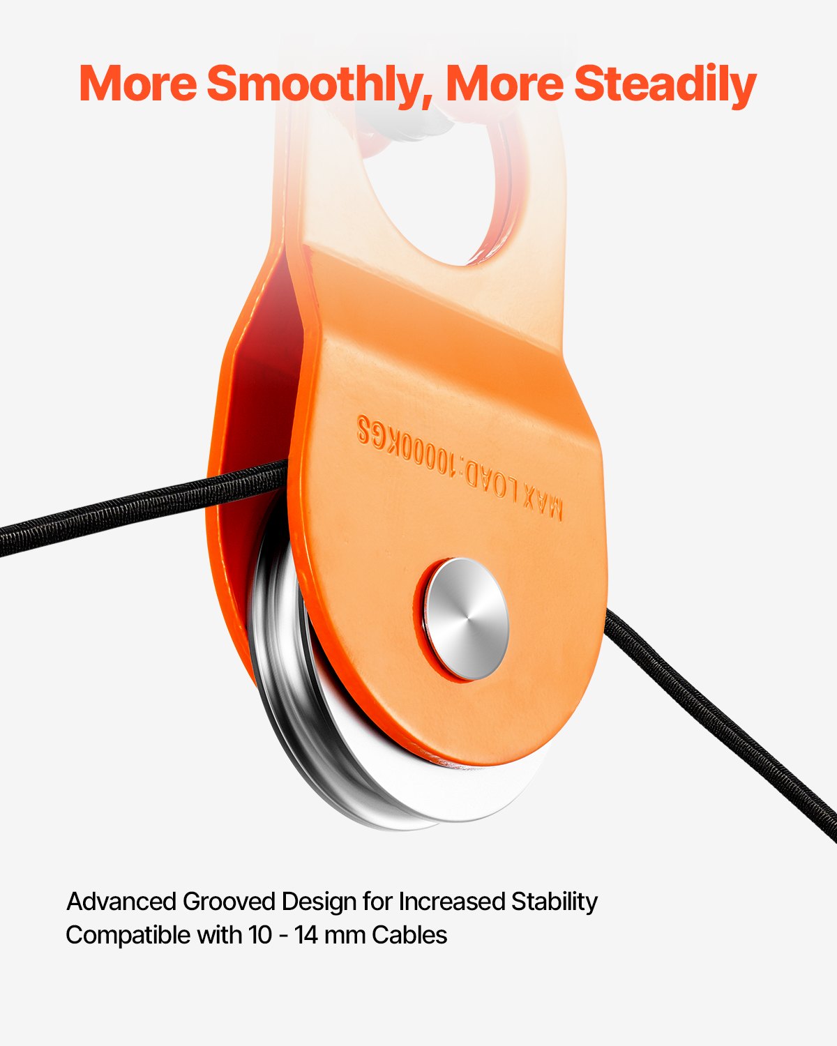 VEVOR Seilwinden Umlenkrolle, 10 Tonnen Tragkraft, Flaschenzugsystem, Forstseilwinde funktioniert mit 10-14 mm Seil, Windenhaken-Zubehör, Offroad-Bergezubehör für LKW, Traktor, ATV, UTV