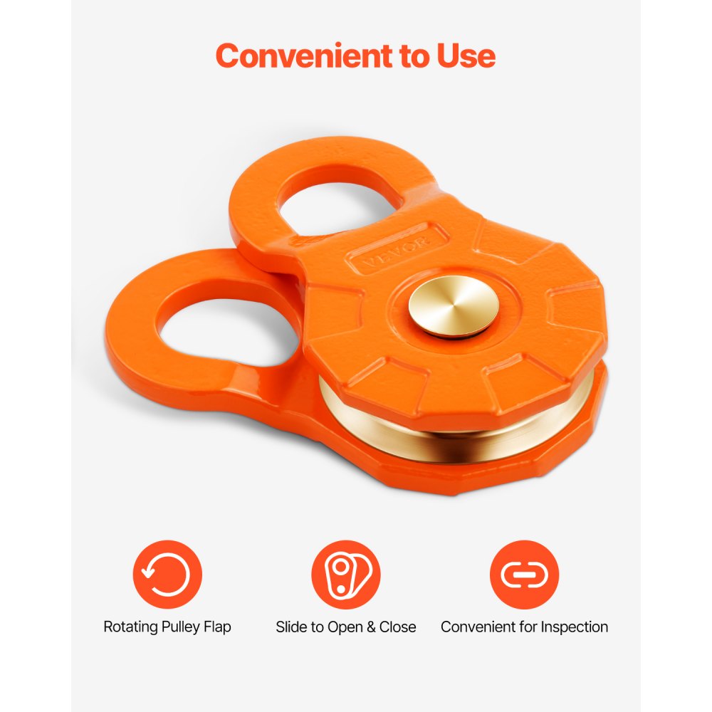 VEVOR 30 T pulley for winch, block and tackle system, forestry winch, lifting pulley, rope pulley, off-road recovery accessory for towing and recovery on trucks, tractors, off-road vehicles & UTVs