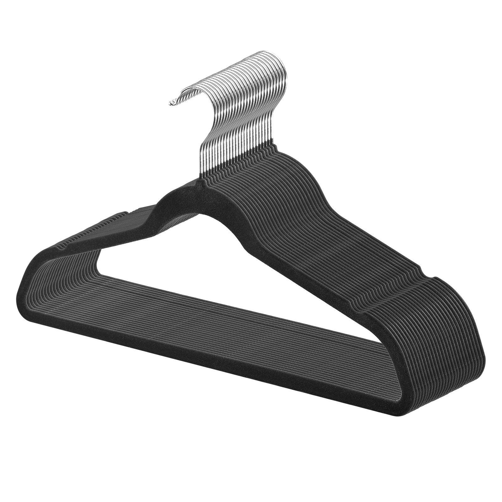 VEVOR Kleiderbügel Hemdenbügel rutschfest, 50er-Pack weiße Kleiderbügel aus Samt mit 360-Grad-Drehhaken & 5 mm ultradünnem Design, platzsparende Kleiderbügel für Seidenkleidung Mäntel Pullover Träger