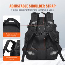 VEVOR taktische Reisetasche Rucksack 25 L mit Molle-Design & Schwammpolster, militärische Reisetasche Militärrucksack Ausrüstungstasche Rucksack für Outdoor Abenteuer Wandern Jagen Schwarz