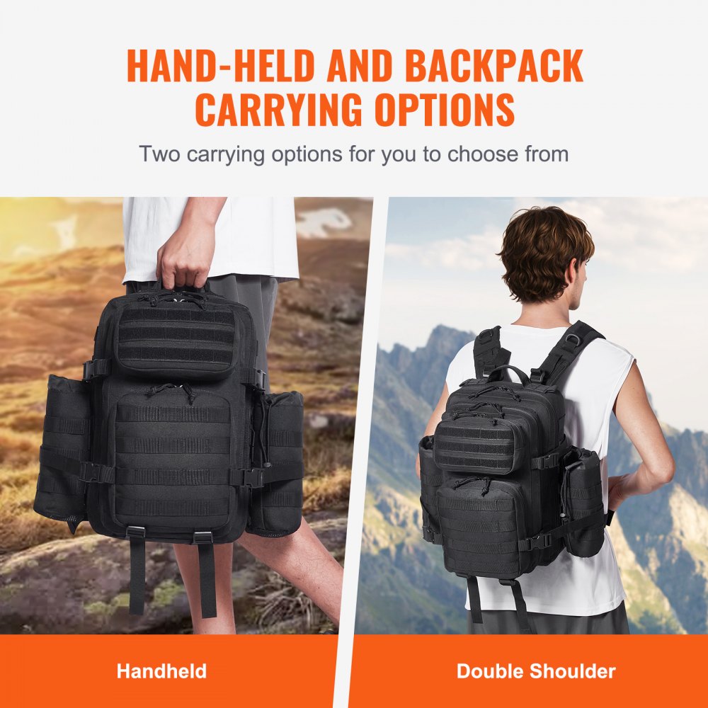 VEVOR taktische Reisetasche Schultertasche 25 L mit Molle-Design & 3 Taschen, 600D militärische Reisetasche Ausrüstungstasche Rucksack für Sport Reisen Outdoor-Abenteuer Camping Kleidung Fitness