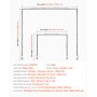 VEVOR Tisch Deko Tischstange, 330–1066,8 mm hoch & 711,2–2489,2 mm längenverstellbar, Tischbogen mit Klemmen, Deko-Tischgestell für Hochzeits-, Geburtstags- & Weihnachtsdekorationen, Schwarz