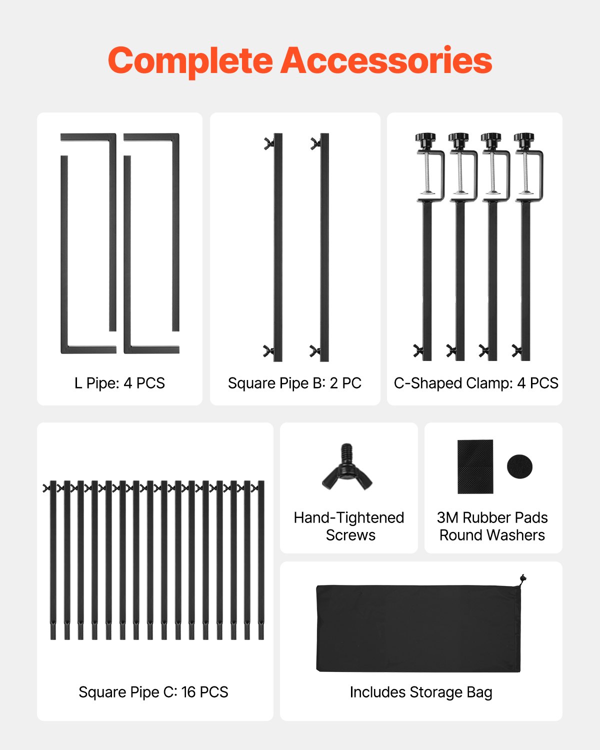 VEVOR Tisch Deko Tischstange 2er-Pack, 330–1066,8 mm hoch & 711,2–2489,2 mm längenverstellbar, Tischbogen mit Klemmen, Tischgestell für Hochzeits-, Geburtstags- & Weihnachtsdekorationen, Schwarz