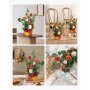 VEVOR Künstliche Blumenarrangements, 4 Stück, 450x250x250 mm Kunstblumendekorationen, orangefarbene Blumenmittelstücke für Hochzeiten, Zeremonien, Partys, Tisch-und Wohndekoration
