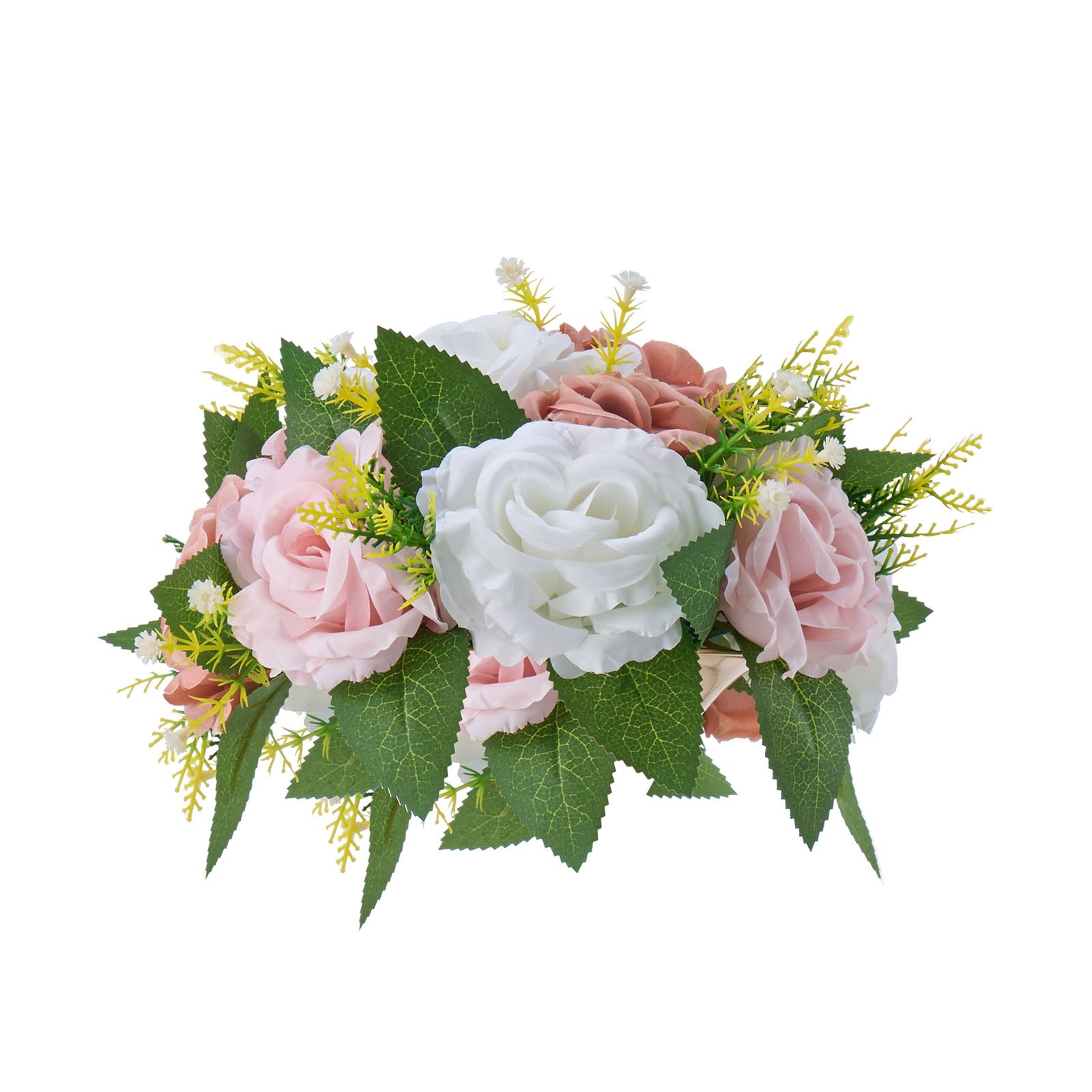 VEVOR Kunstblumen, 10 Stück, 240x240x120 mm, künstliche Blumenkugeln, Kunstrosen-Arrangements für Hochzeitsmittelstücke, Heimdekoration, Tischdekoration, Partys, Feiern, rosa & weiße Rosen