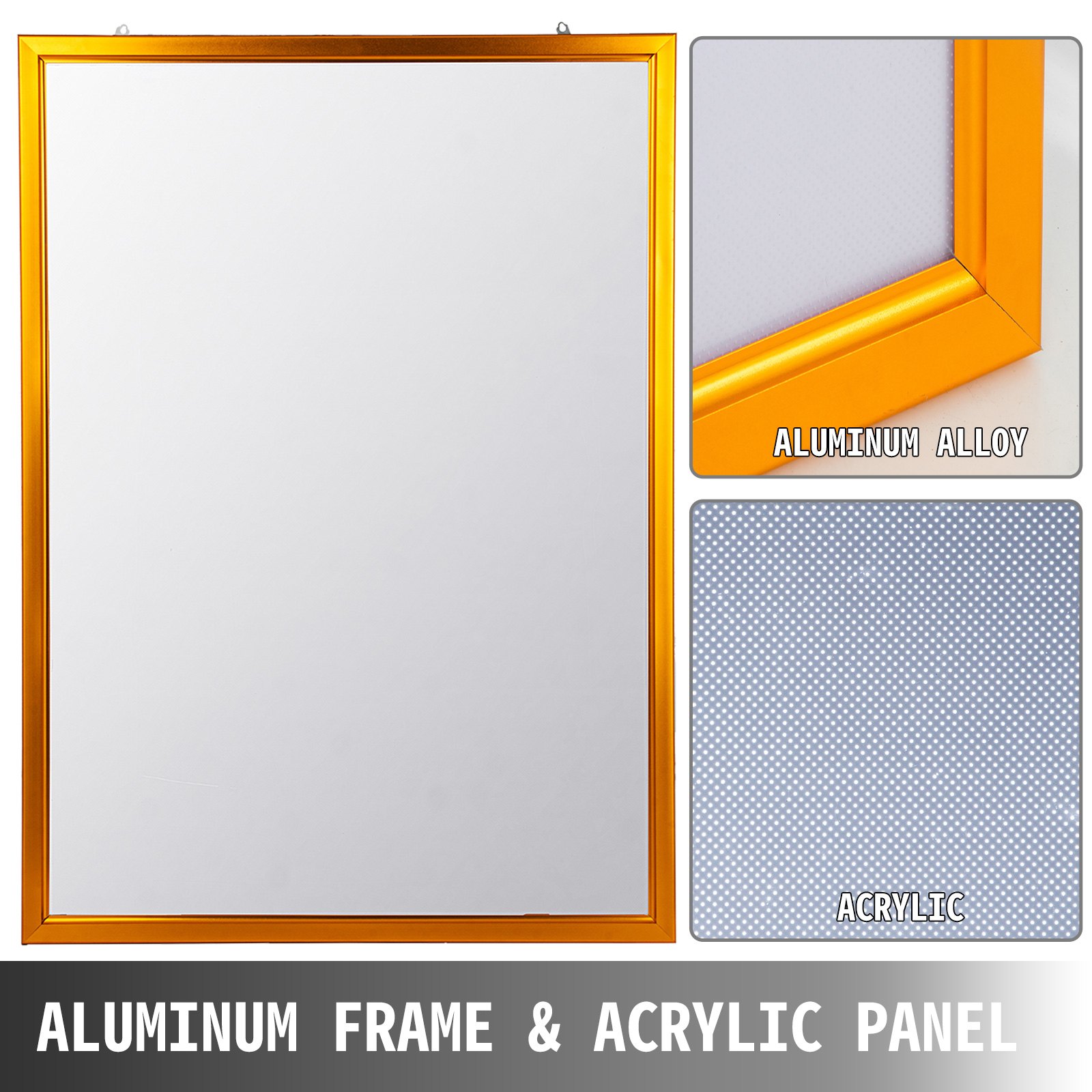 Vevor Led Leuchtrahmen Bilderrahmen 33 X 47 Zoll Hintergrundbeleuchteter Gelb A0