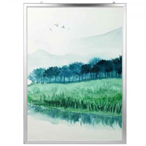 VEVOR LED Leuchtrahmen 33 x 47 Zoll, LED Bilderrahmen 1189 x 841 mm, 24 Lumen LED Acryl Plakat Rahmen 220 V, LED-Beleuchtete Posterrahmen hintergrundbeleuchteter A0, Silbrige Bilderrahmen mit licht