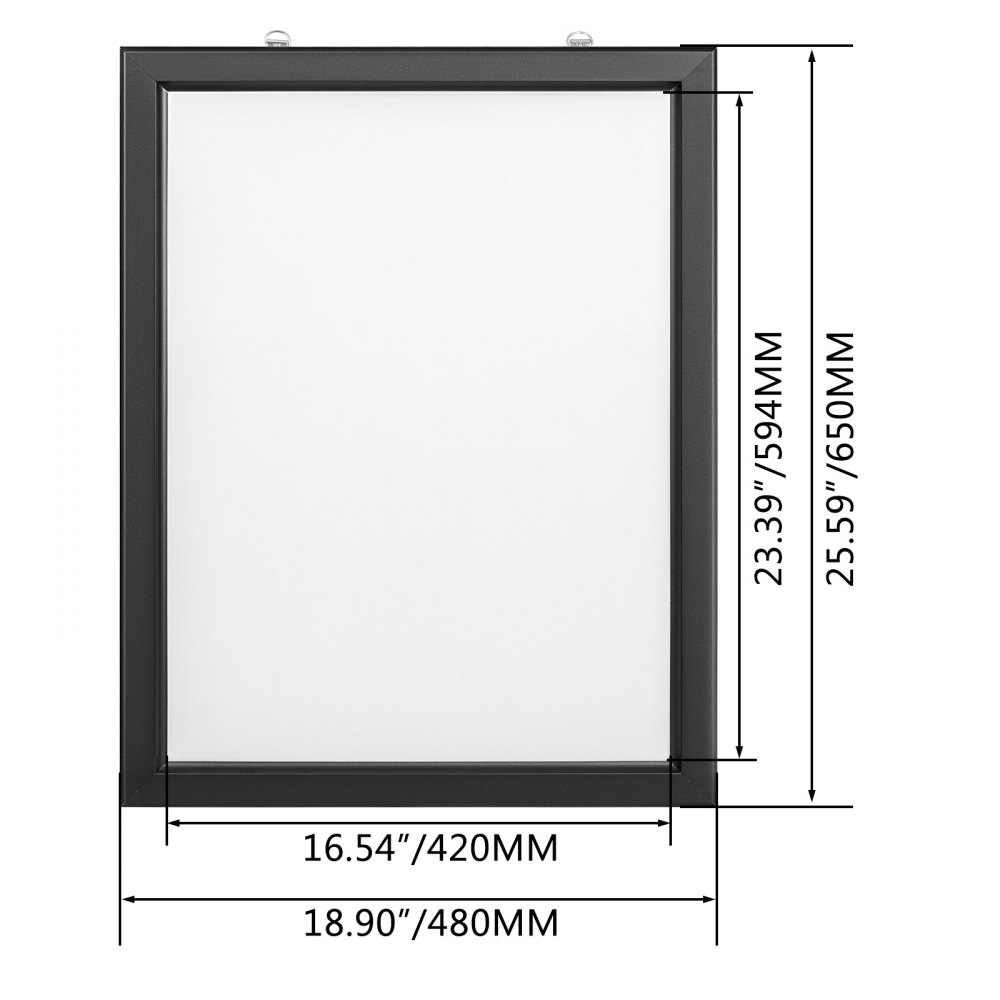 Vevor Led-leuchtrahmen Posterrahmen Leuchtdisplay Bilderrahmen 17x23 Zoll A2 Al