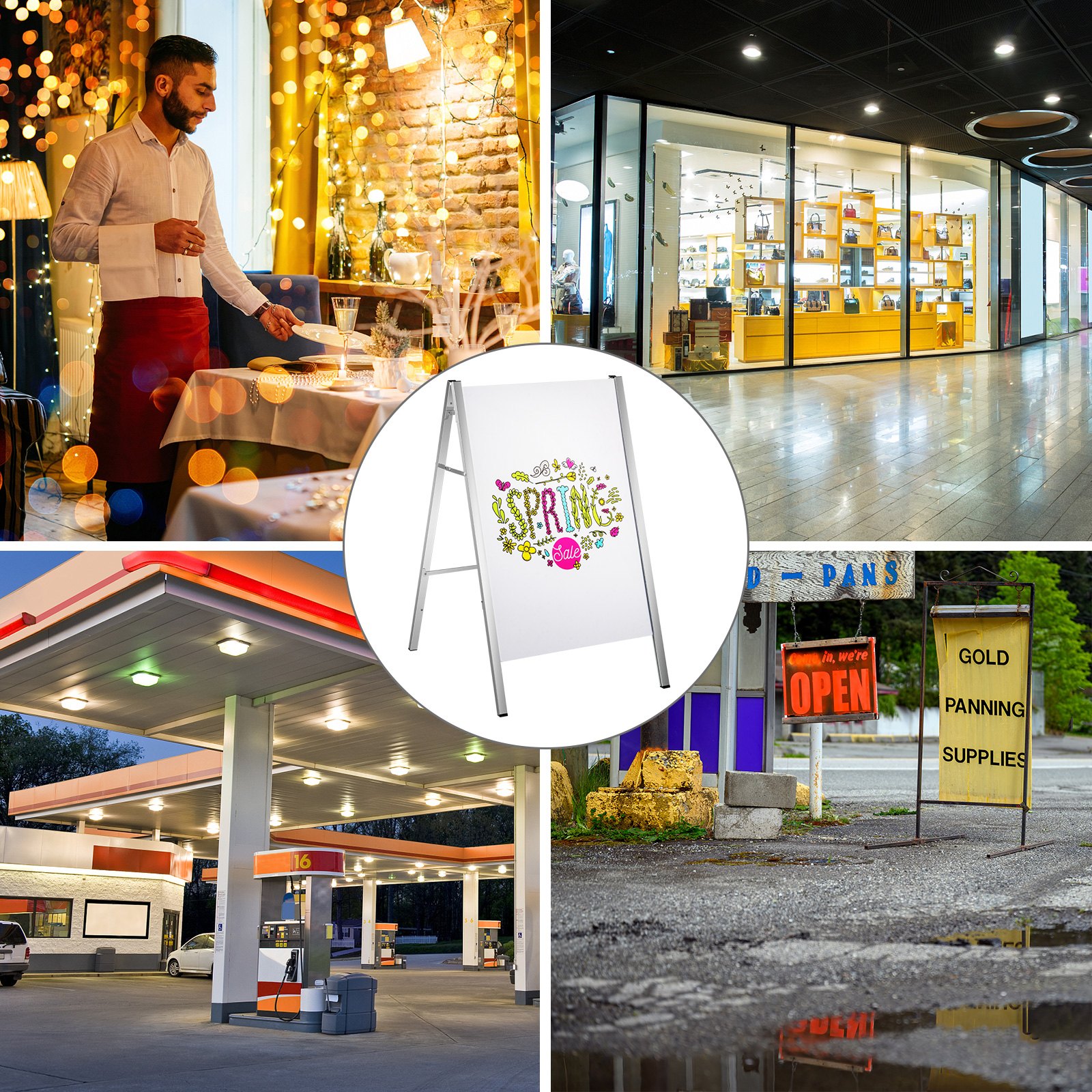 Vevor Werbeaufsteller Plakatständer Werbetafel Bürgersteig Schild 61x91,4 Cm