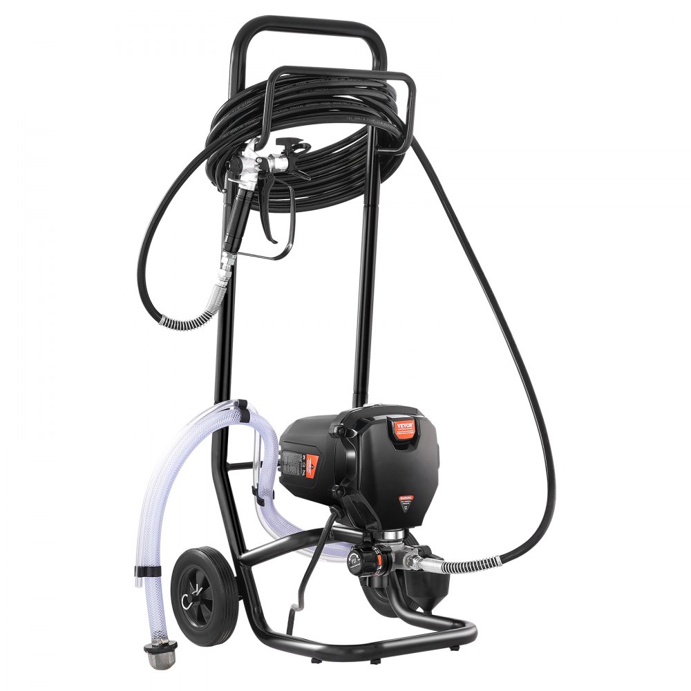 VEVOR Rollbares Airless-Farbspritzgerät, 750 W, 3000 psi, Hocheffizientes Elektrisches Spritzgerät, Farbspritzgeräte Spritzlackiermaschine Hochdruck-Airless-Farbsprühsystem mit 7.6 m Schlauchlänge