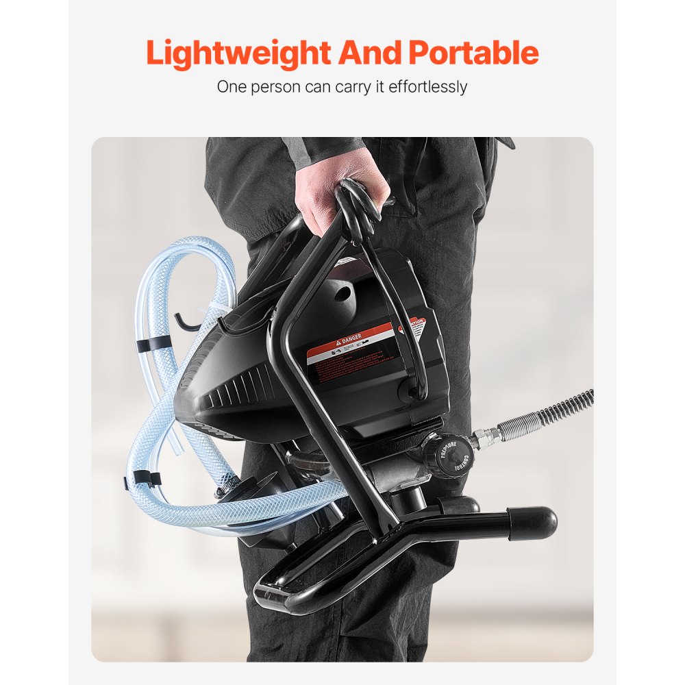 VEVOR Airless Paint Sprayer with Stand, 650W High-Efficiency Airless Sprayer, 3000 PSI Electric Paint Sprayer, Extension Pole and Cleaning Kits for Outdoor Furniture and Fences
