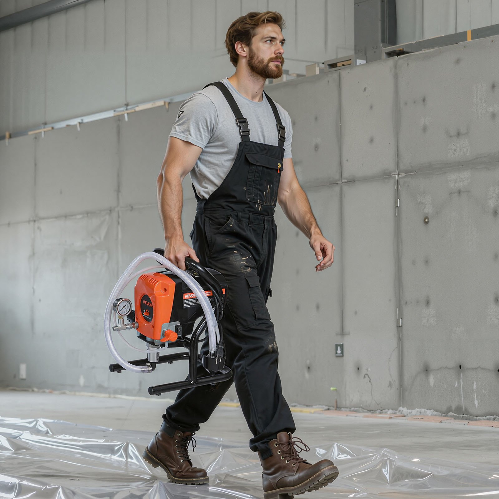 VEVOR Airless-Farbspritzgerät Sprühgerät 900 W 3300 psi, 1,78 L/min Farbsprühsystem mit Reinigungsbürste & Schlauch & Verlängerungsstange & Düsen, Farbsprühgerät für Wohnungen, Gebäude