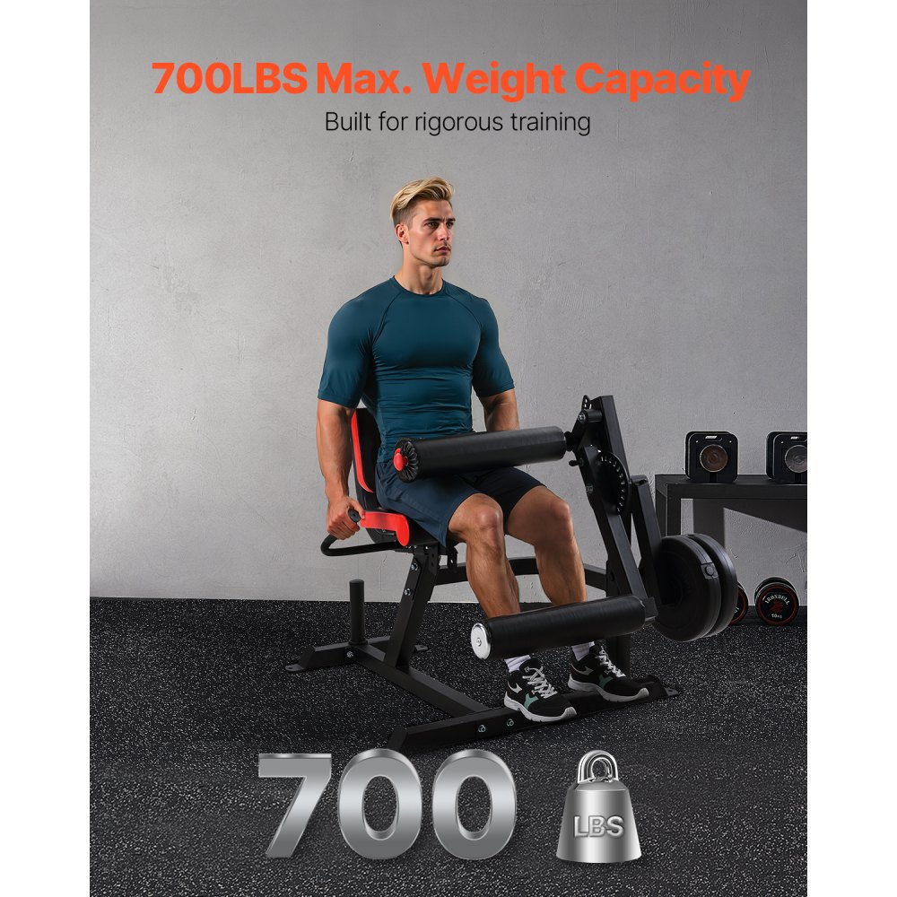 VEVOR sitzende Beinstrecker und Curl-Maschine Trainingsgerät Beinpresse Beintrainer (317 kg belatbar), verstellbare Bein-Trainingsbank, Bein-Drehstrecker Krafttrainingsgerät für Heim-Fitnessstudio