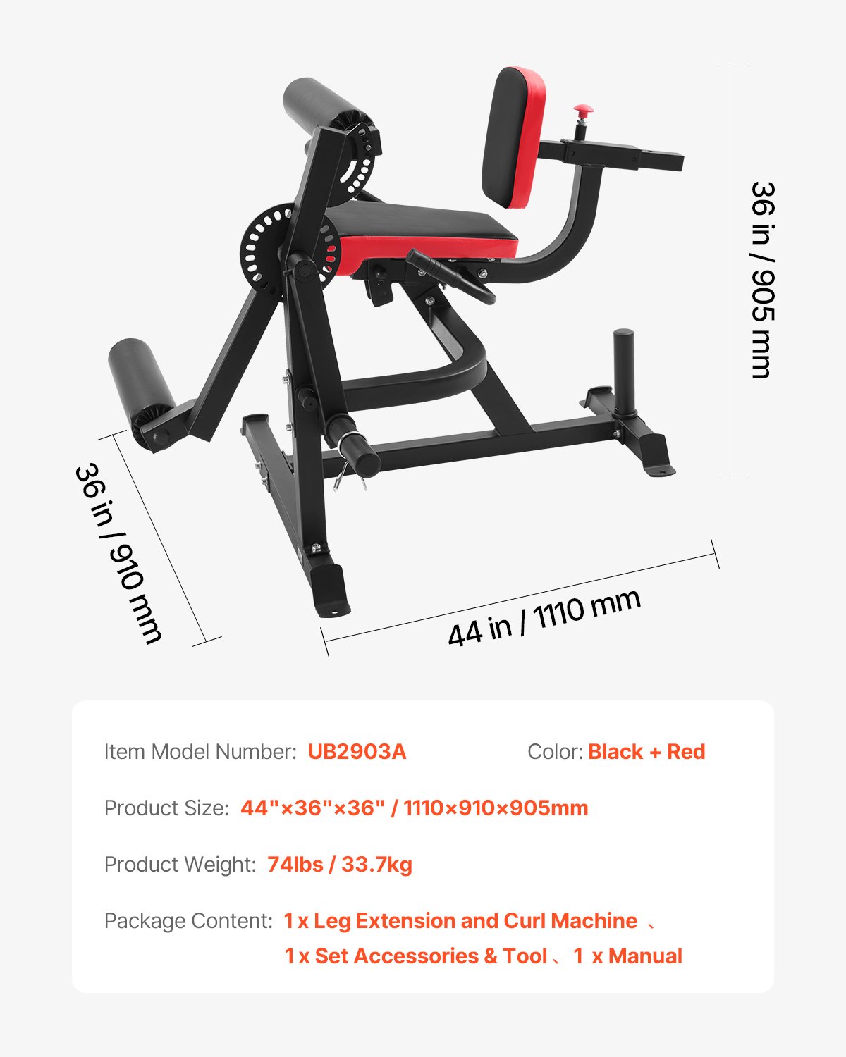 VEVOR sitzende Beinstrecker und Curl-Maschine Trainingsgerät Beinpresse Beintrainer (317 kg belatbar), verstellbare Bein-Trainingsbank, Bein-Drehstrecker Krafttrainingsgerät für Heim-Fitnessstudio