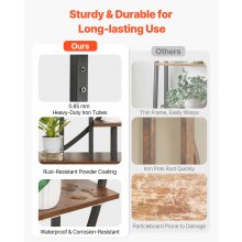 VEVOR Pflanzenständer mit Wachstumslichtern 2er Pack, 7-stufiger Blumenständer, Blumentreppe, Pflanzentreppe, 3 Timer- & 10 Helligkeitsstufen, Blumenregal für das Wohnzimmer, 550x260x1665mm