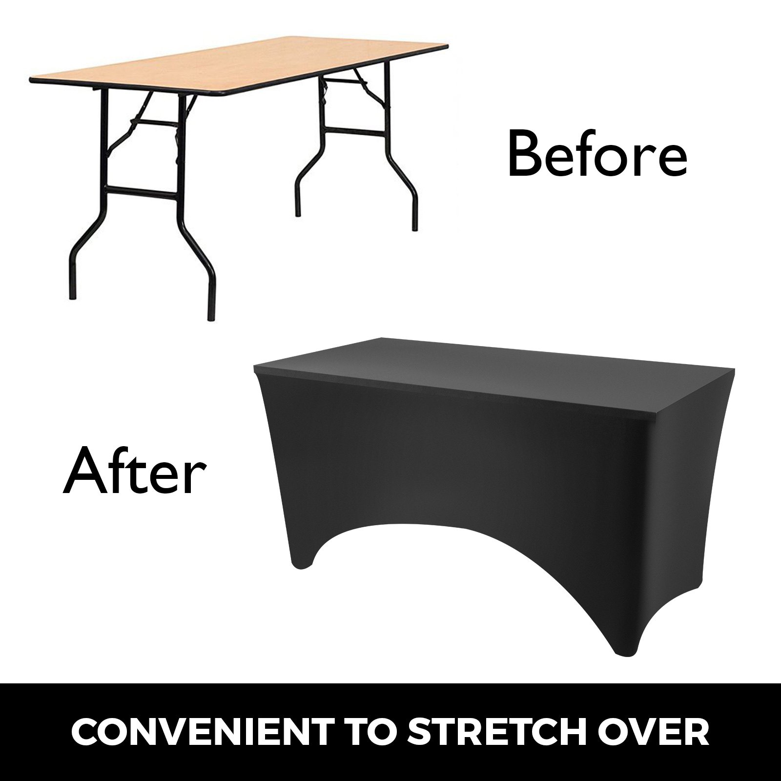 15 Stücke 6ft Stretch Tischdecke Tischhusse Rechteckig Spandex Tischcover