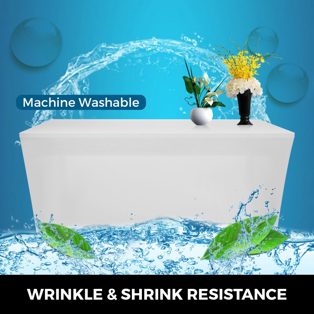 Vevor 20 Stücke 4ft Stretch Tischdecke Tischhusse Waschbar Tischcover Hochzeit