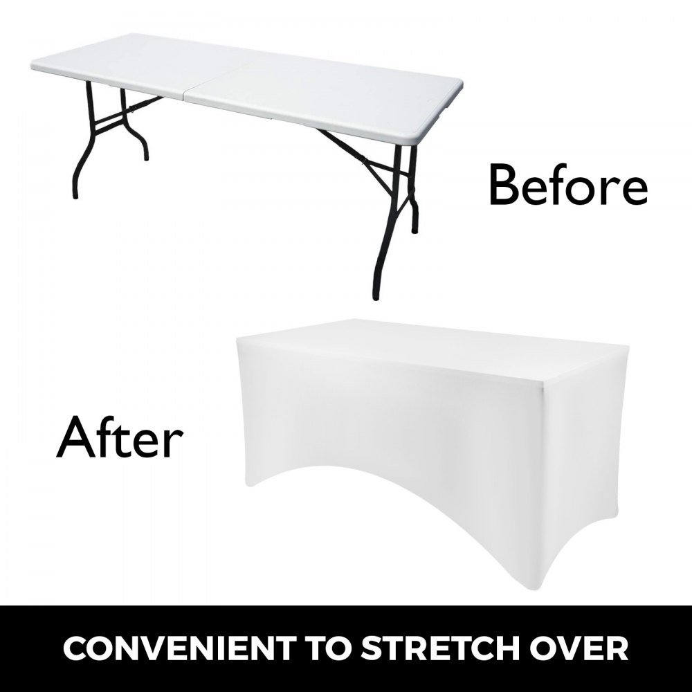 Vevor 20 Stücke 4ft Stretch Tischdecke Tischhusse Waschbar Tischcover Hochzeit